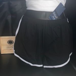 Black with White Stripe Bottom# Sharp Shorts